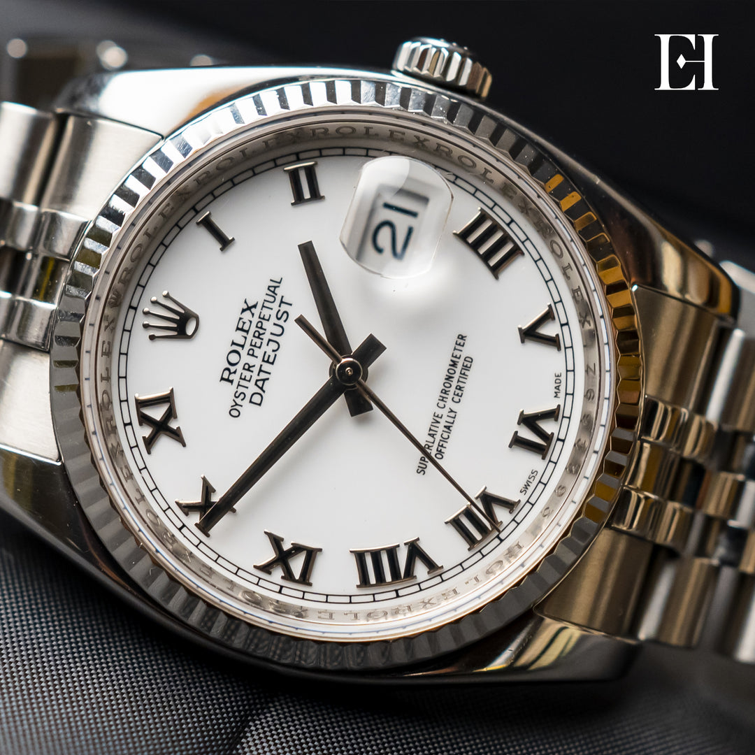 Rolex Datejust 36mm White Roman Numeral Dial  116234