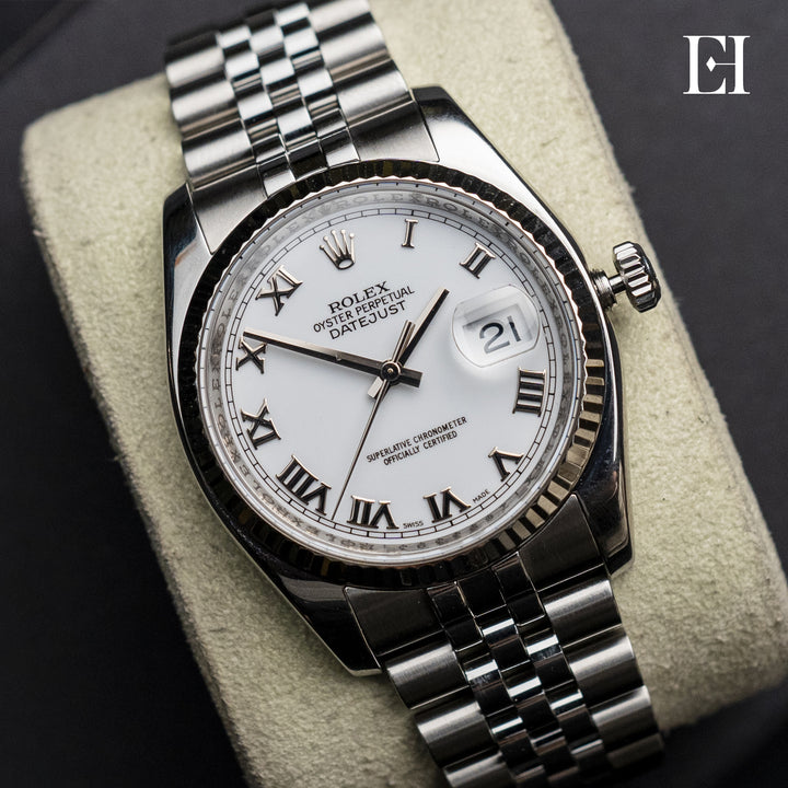 Rolex Datejust 36mm White Roman Numeral Dial  116234