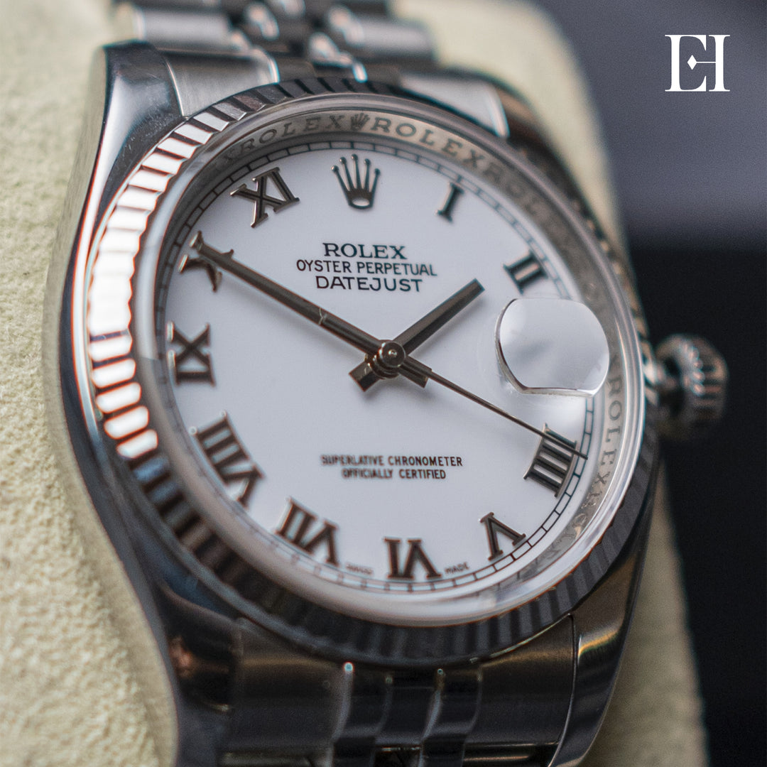 Rolex Datejust 36mm White Roman Numeral Dial  116234