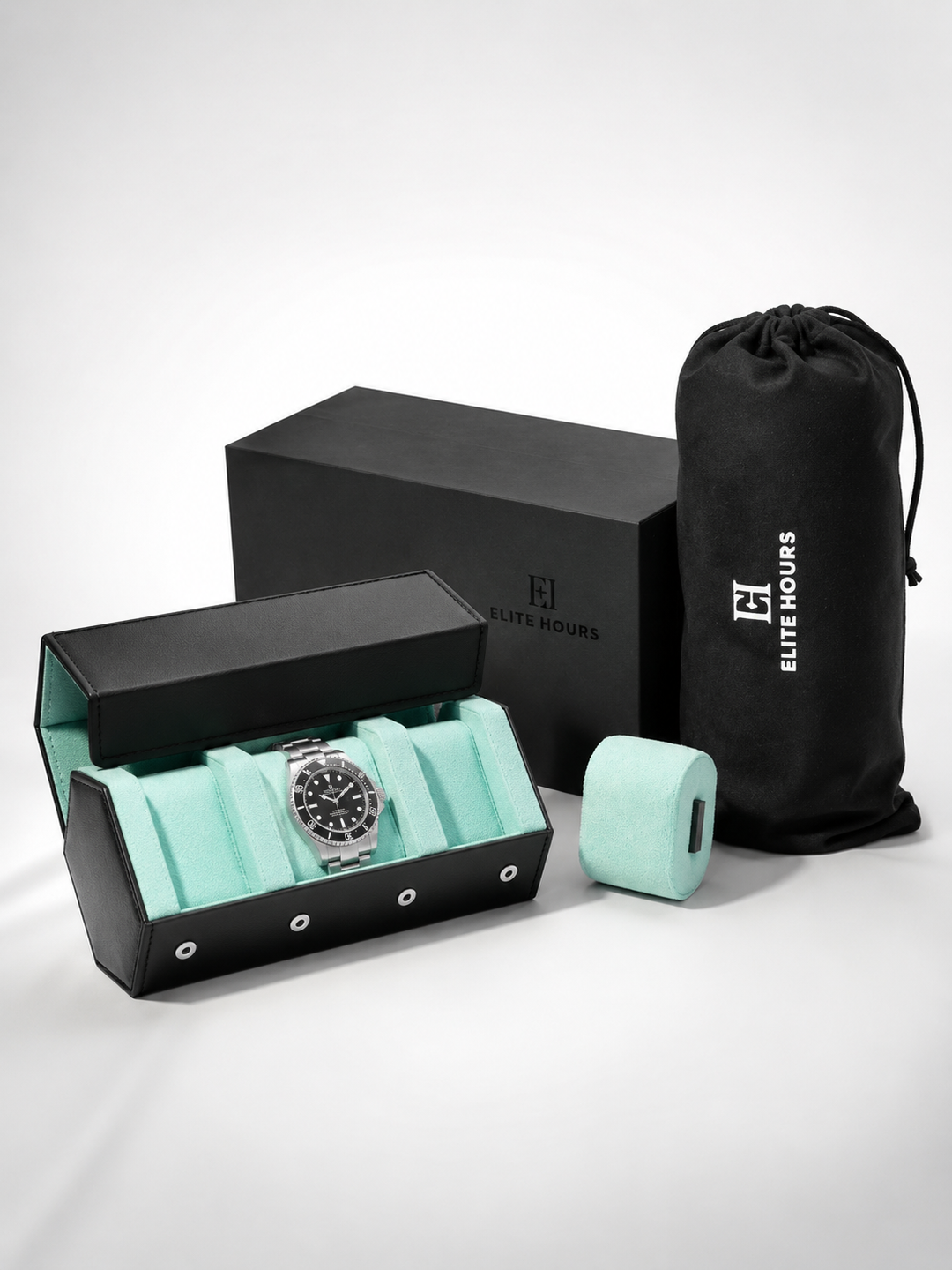 Premium 4-Slot Travel Watch Roll