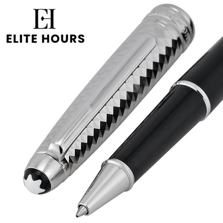 Meisterstück Doué Geometry Classique Rollerball Pen – Platinum Tone