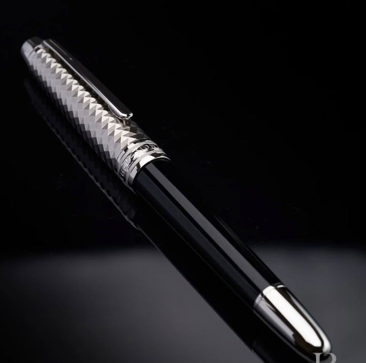 Meisterstück Doué Geometry Classique Rollerball Pen – Platinum Tone