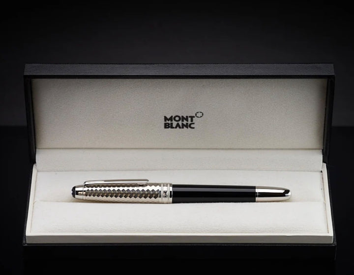 Meisterstück Doué Geometry Classique Rollerball Pen – Platinum Tone