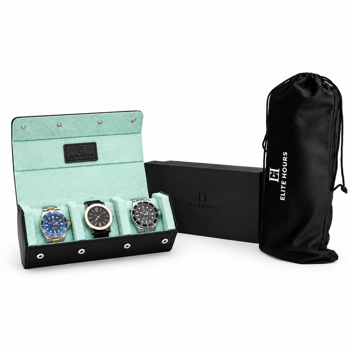 Premium 4-Slot Travel Watch Roll